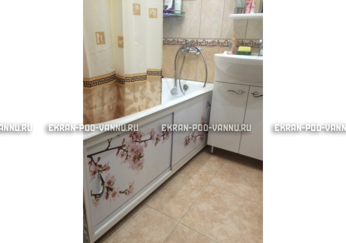 Раздвижной ФОТО экран - Белая акация – купить по цене 8500 руб. в интернет-магазине в городе Оренбург картинка 1