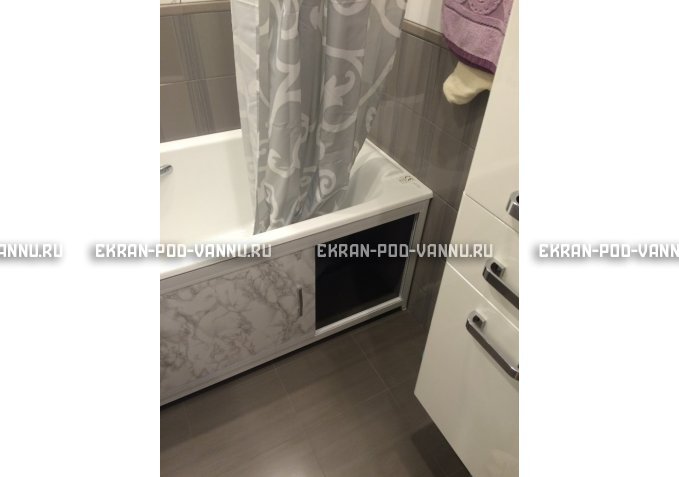 Раздвижной экран EUROPLEX Комфорт серый мрамор – купить по цене 6250 руб. в интернет-магазине в городе Оренбург картинка 4