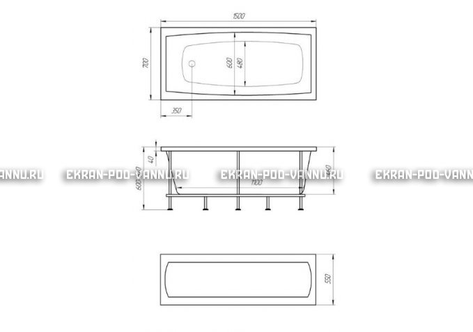 Акриловая ванна 1MarKa Melora 150x70 – купить по цене 12300 руб. в интернет-магазине в городе Оренбург картинка 4