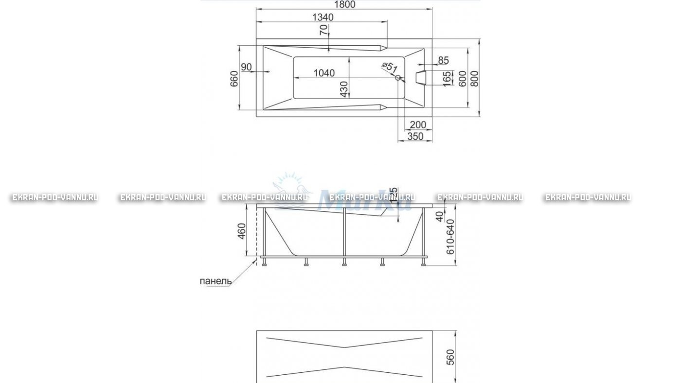 Акриловая ванна 1MarKa Raguza 180x80 – купить по цене 17854 руб. в интернет-магазине в городе Оренбург картинка 13