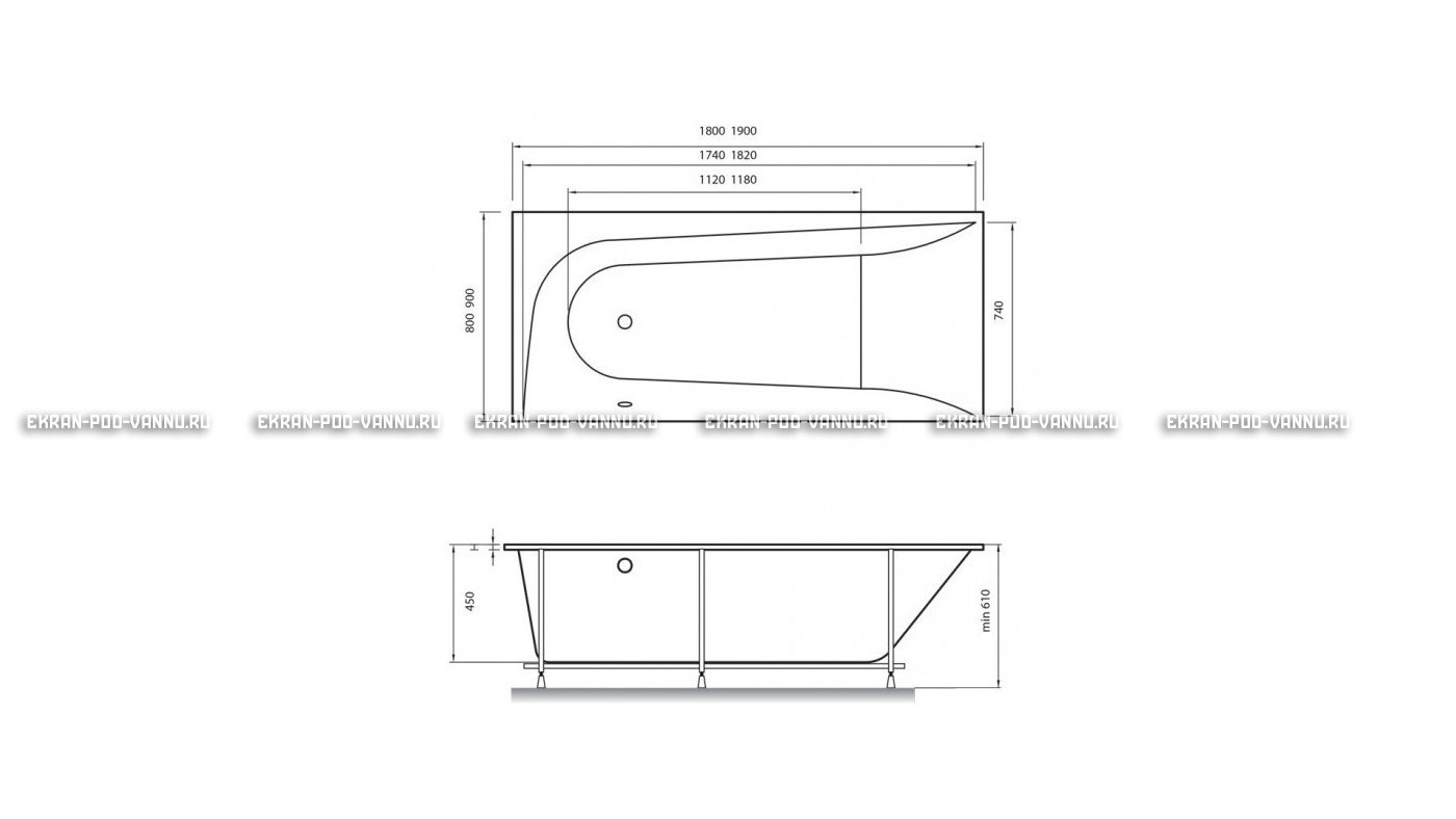 Акриловая ванна Vayer Boomerang 180x80 – купить по цене 43210 руб. в интернет-магазине в городе Оренбург картинка 15