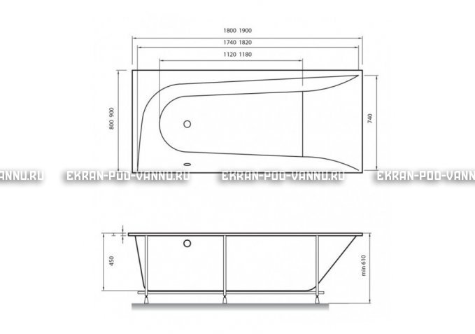Акриловая ванна Vayer Boomerang 180x80 – купить по цене 43210 руб. в интернет-магазине в городе Оренбург картинка 4