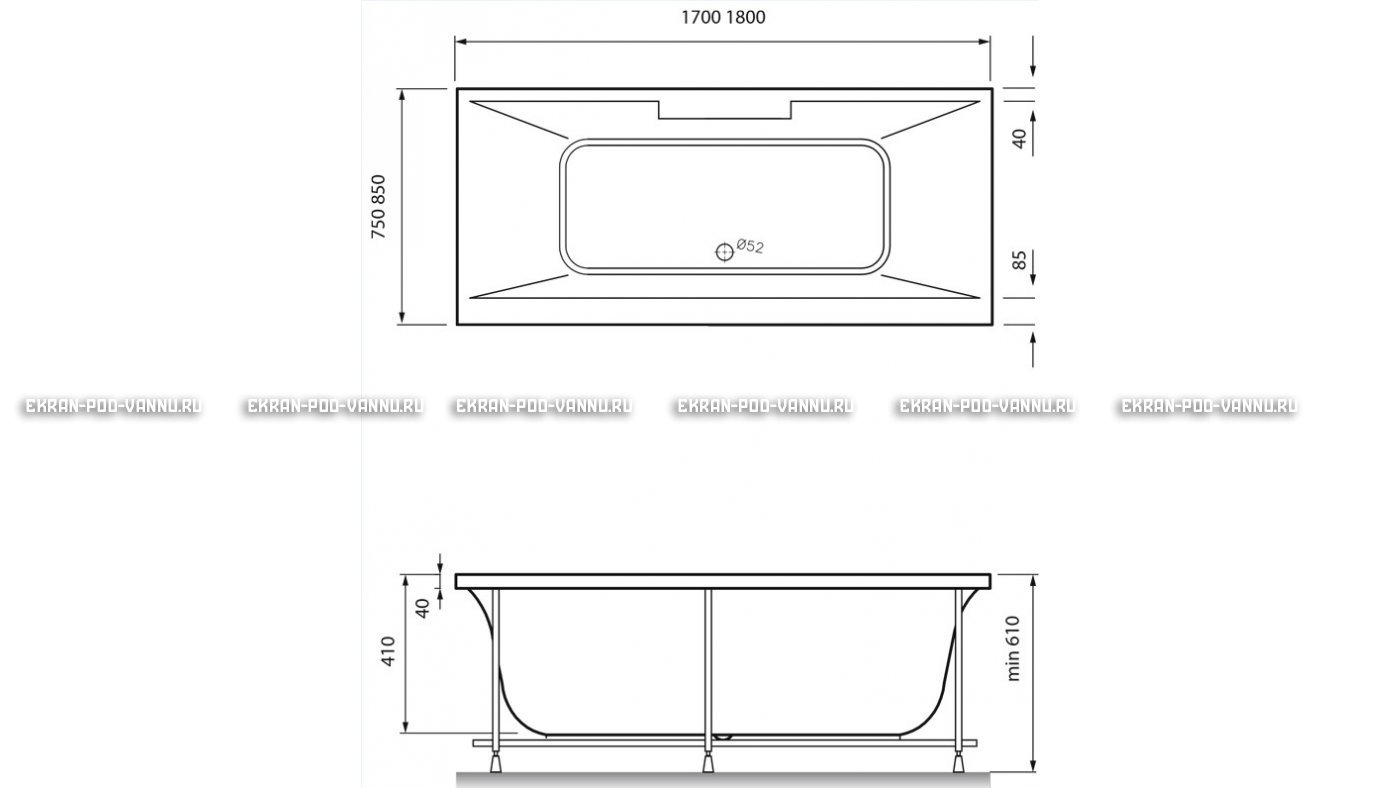 Акриловая ванна Vayer Casoli 180x80 – купить по цене 23580 руб. в интернет-магазине в городе Оренбург картинка 16