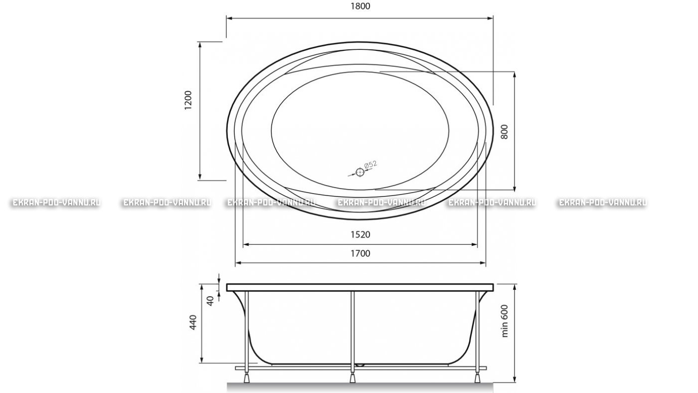 Акриловая ванна Vayer Opal 180x120 – купить по цене 33850 руб. в интернет-магазине в городе Оренбург картинка 13